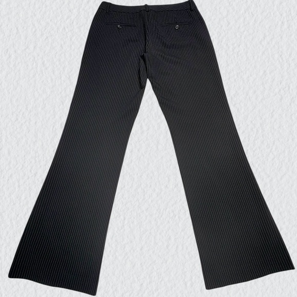 Express Editor Pinstripe Trousers Size 4 Office Siren Medium Rise Straight Leg - Picture 7 of 15